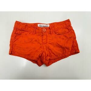 Aeropostale Womens Shorts Size 0 Orange Floral Eyelet Lace